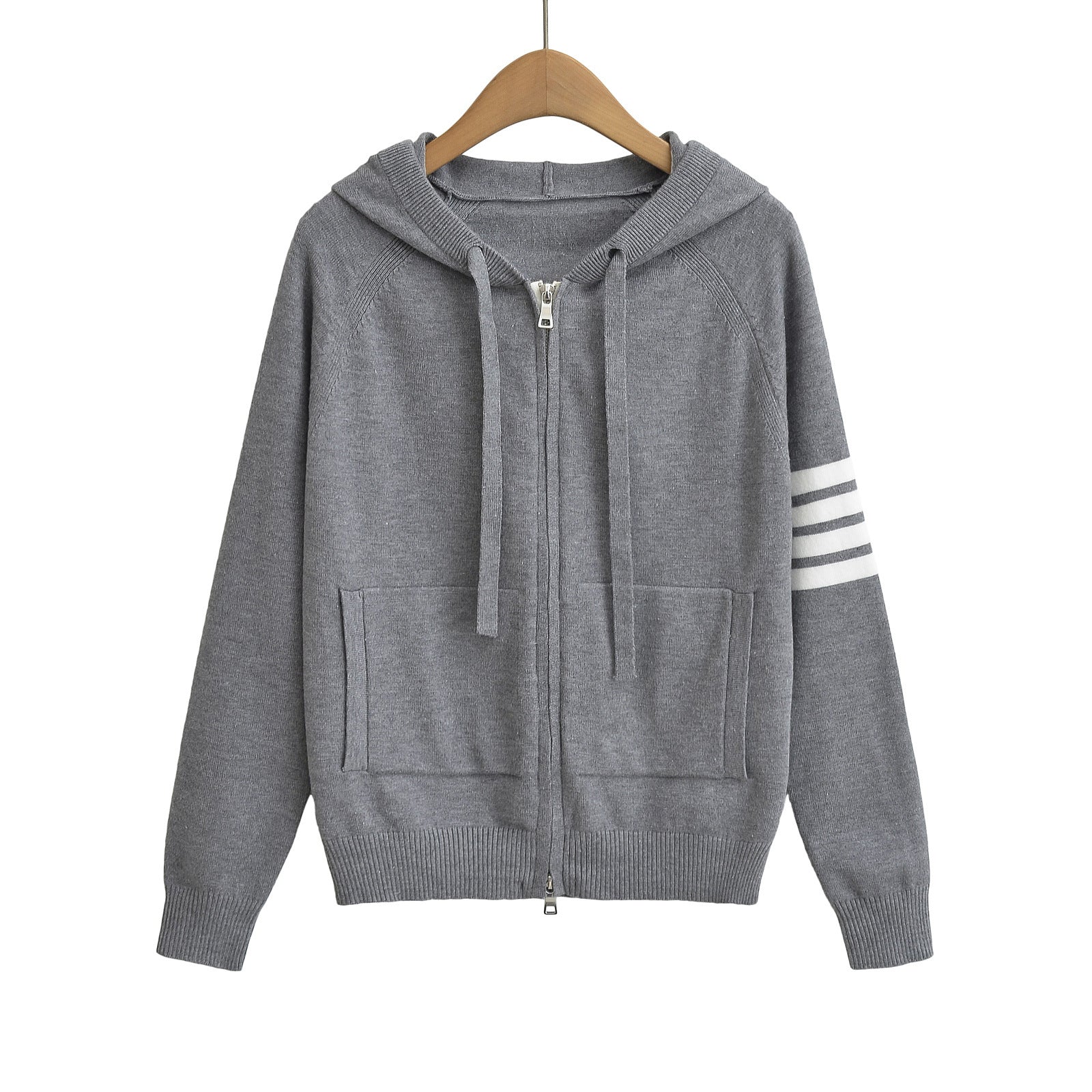 Hooded zipper sweater