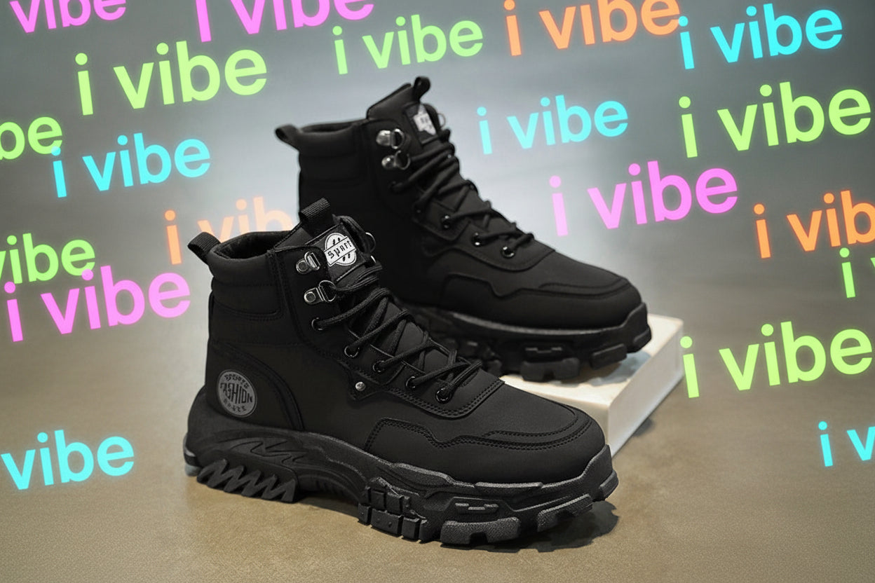 High top Martin boots for outdoor men anti slip wear-resistant thick soled versatile workwear trendy shoes